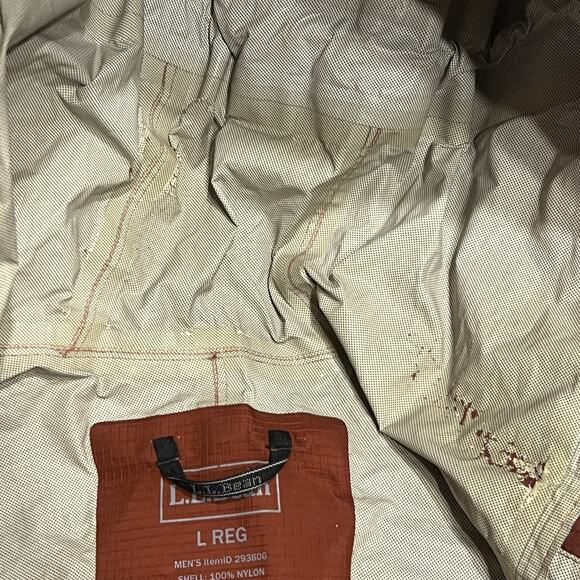 Ll Bean Full Zip Rain Jacket Hooded Orange Color Block Mens Size Large - Picture 7 of 8